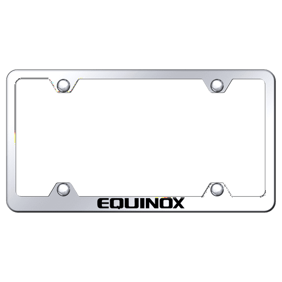 Chevy Equinox Laser Etched Logo Wide Body License Plate Frame (Chrome)