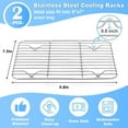 thumbnail image 2 of Set of 2 Stainless Steel Grill Rack,9.8x7.5x0.6In Durable Non-stick Cooling Brace for Party,Reusable Cooling Rack for Toaster,Oven Use, 2 of 6