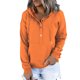 thumbnail image 2 of ICHUANYI Clearance Women Casual Solid Zipper Splicing Loose Hooded Long Sleeve V-Neck Tops(Orange, S) ICHUANYI WER2023080911206, 2 of 9