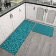 thumbnail image 2 of Teal Christmas Snowflake Pattern Kitchen Rugs Sets Of 2,Anti Fatigue Kitchen Mat Rugs Non Slip Washable,Decorative Kitchen Floor Mats for Kitchen,Sink,Laundry,17"x30"+17"x47", 2 of 7