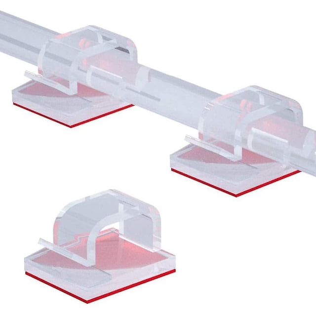 50 clips para cables, organizadores de cables adhesivos, resistentes y duraderos (negros)