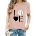 thumbnail image 2 of WTXUE T-Shirts Short Sleeve, Crew Neck Graphic Tees Women's Loose T Shirt Top Shirts for Women Letter Print | Casual for Women Rose Gold 3XL, 2 of 5