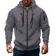 thumbnail image 1 of Yaoyar Men's Zip Up Hoodie Color Block Long Sleeve Casual Sweatshirt with Pocket Men's Long Sleeved Hooded Top, 1 of 9