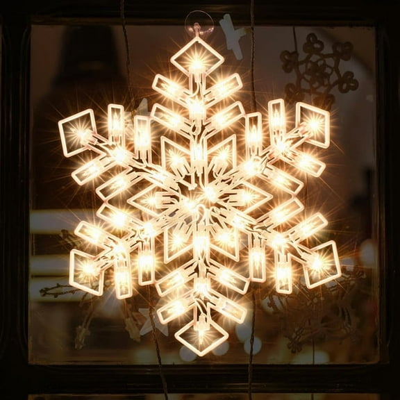 Lighted Snowflake Christmas Window Silhouette Decoration - Christmas & Party Lights for Home, Patio, Lawn & Garden
