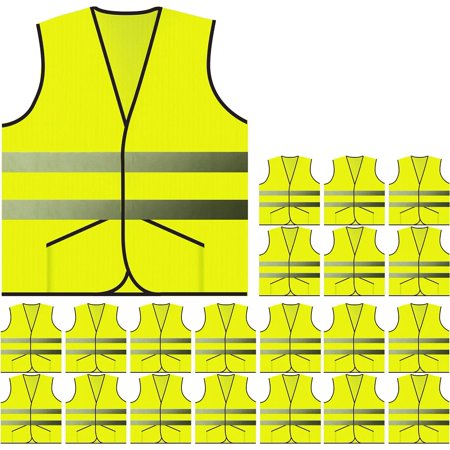PeerBasics Pocket Safety Vest Bulk Pack Reflective High Visibility Men Women