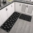 thumbnail image 2 of Black Dancing Skeleton Pattern Kitchen Rugs Sets Of 2,Anti Fatigue Kitchen Mat Rugs Non Slip Washable,Decorative Kitchen Floor Mats for Kitchen,Sink,Laundry,17"X30"+17"X47", 2 of 7