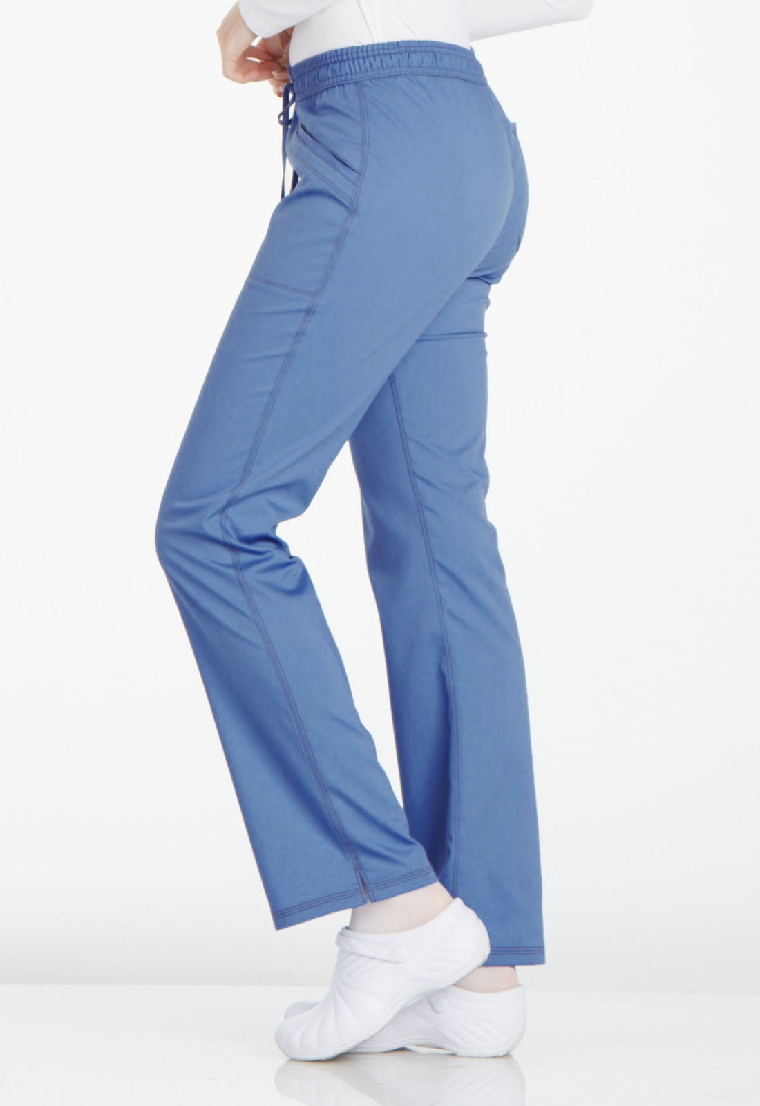 Turquoise Mid Rise Straight Leg Women's Petite Drawstring Pants DK106P -  The Nursing Store Inc.