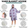thumbnail image 5 of Purple Boston Terrier Puppy Wearable Oversized Blanket,Wearable Blanket Hoodie for Adults,Cozy Hooded Blankets with Super Pockets,Super Warm Fuzzy Pullover for Women & Men, 5 of 6