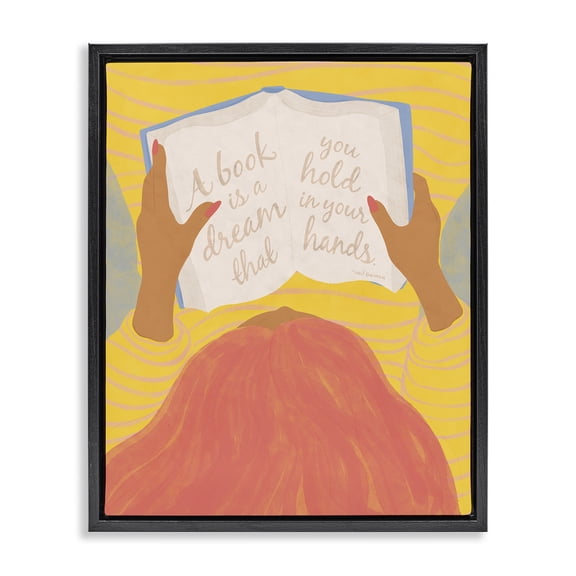 Stupell Industries Eclectic A Book Is A Dream Black Floating Frame Canvas Art, 17 x 21, by Kristina Hultkrantz