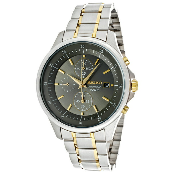 Seiko Chronograph Quartz 100m Two Stainless Steel Watch SNDE25 - Walmart.com