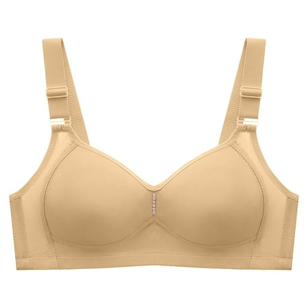 

Womens Everyday Bras Clearance Plus Size Bib Pants Coverall Gathering Steel Ring Free Breathable Underwear Invisible Bra Yellow 42