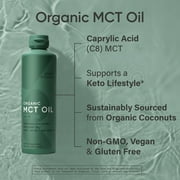 Sports Research® 100% Organic MCT Oil - Vegan & Keto C8, MCTs from Coconuts Non-GMO & Gluten Free (16oz)