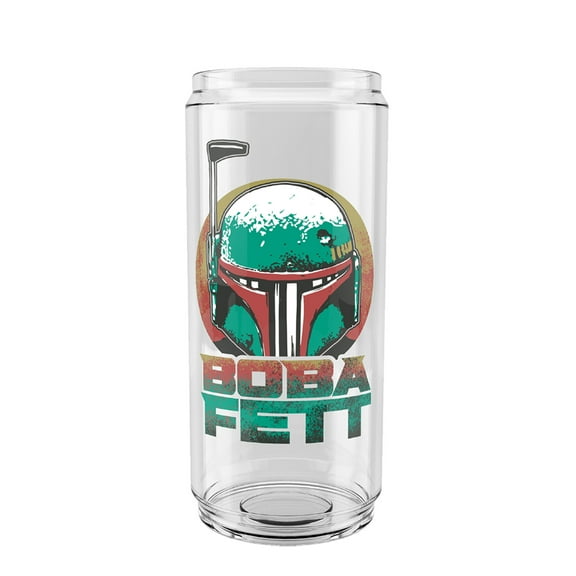 Star Wars: The Book of Boba Fett Distressed Retro Helmet Tritan Can Shaped Cup Clear 16 oz.