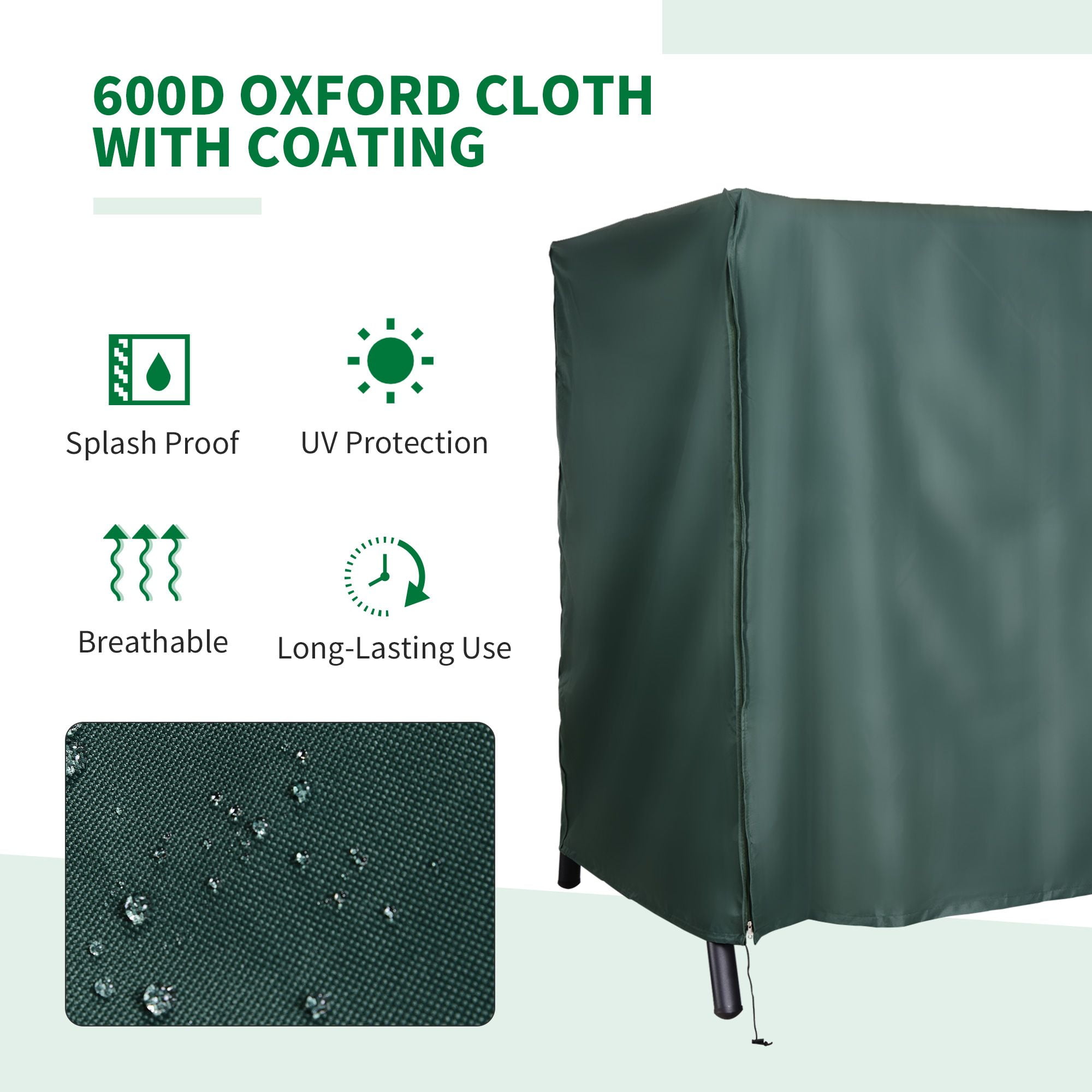 Dranite Large Outdoor Swing Chair Cover, Waterproof & UV Protection, Heavy Duty Patio Furniture Protector Against Wind and Rain