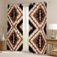 thumbnail image 2 of jejeloiu Rustic Farmhouse Cabin Black Out Curtains,Aztec Boho Geometric Curtains Pack of 2 (42x63 Each),Brown Rhombus Triangle Bedroom Curtains For Girls Boys,Luxury Bedroom Decor, 2 of 6
