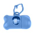 thumbnail image 4 of 20 rollos de bolsas de plástico para basura limpia para perros y mascotas con soporte dispensador de bolsas en forma de hueso (azul), 4 of 5