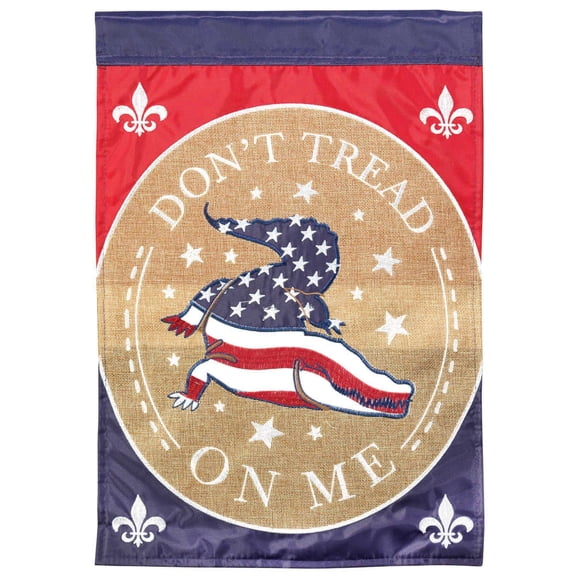 Magnolia Garden Don't Tread On Me Patriotic Alligator 13 x 18 Inch Polyester Garden Flag