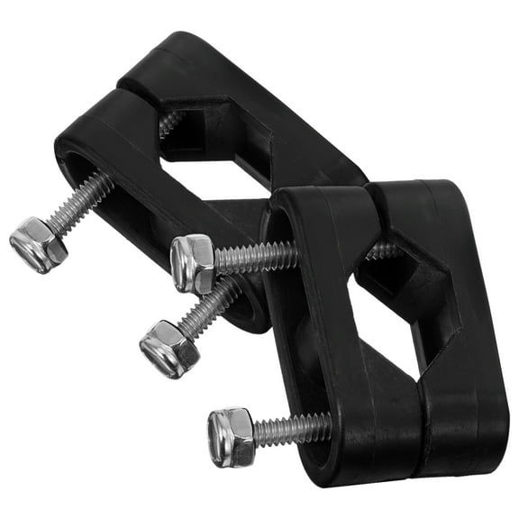 unbranded  2 Pcs Boat Flag Pole Clamp Holder Flagpole Support Bracket Black