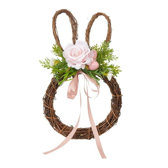 Easter Wreath for Front Door - Bunny Design, Weather - resistant, for Easter Home Decoration