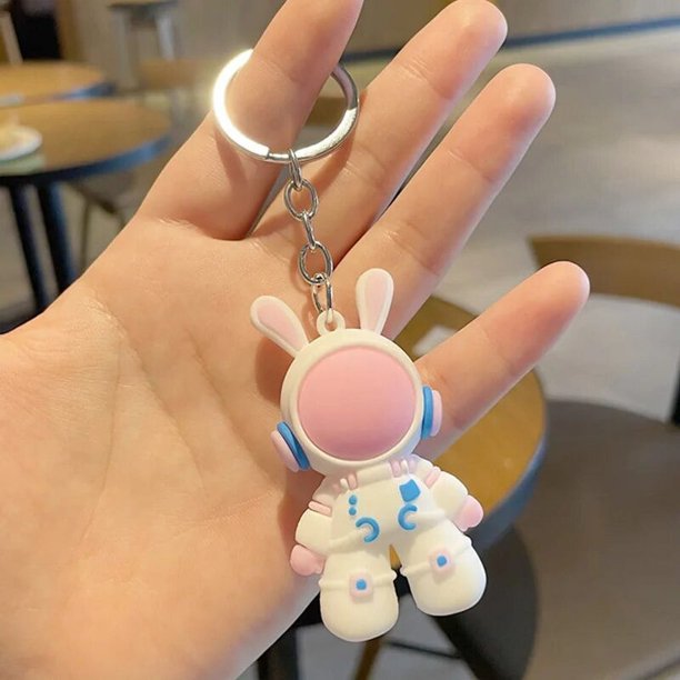 LLavero de oso relámpago de dibujos animados, muñeco de oso astronauta, colgante de bolso, llavero de coche para pareja, accesorios creativos con dijes, nuevo