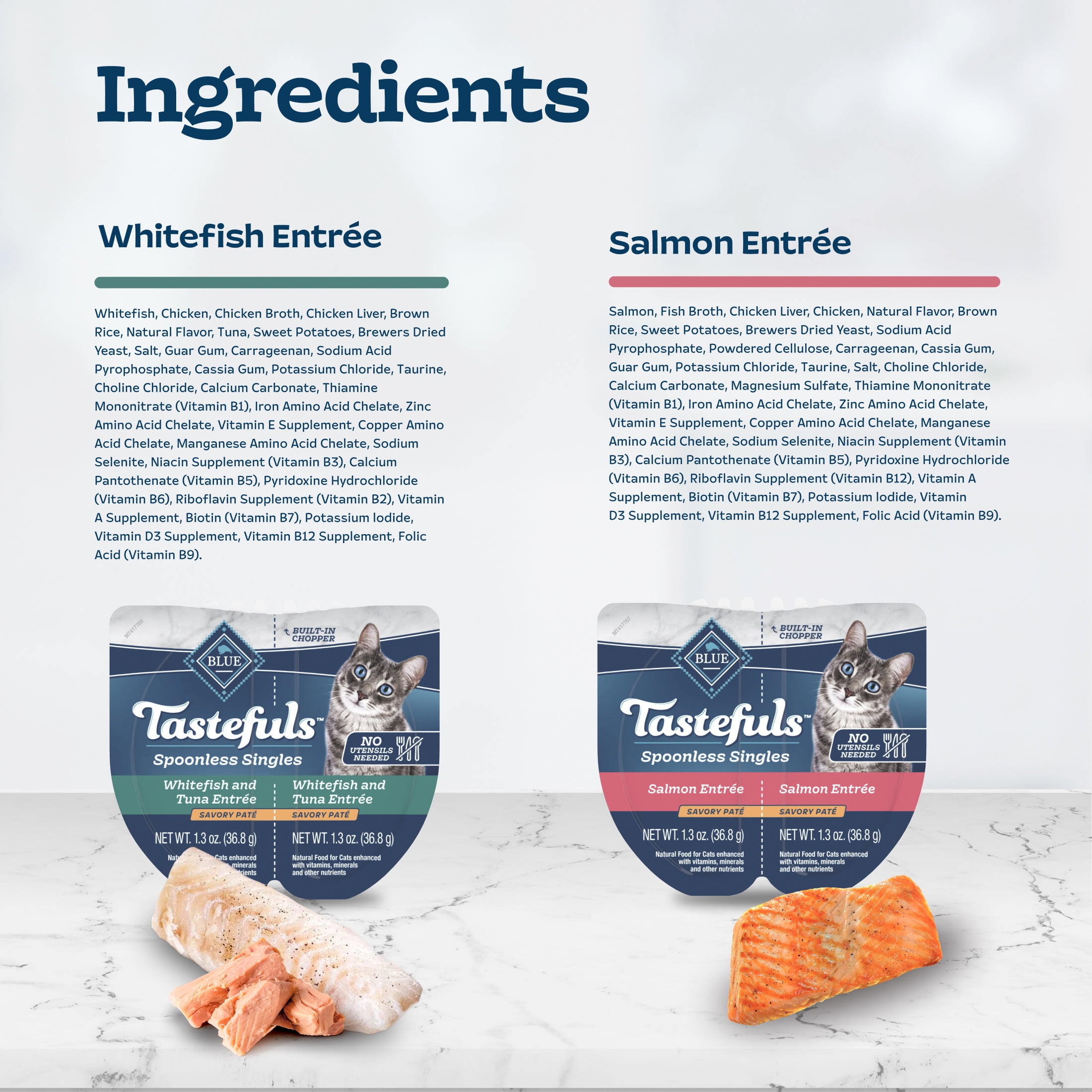 (2 pack) Blue Buffalo Tastefuls Spoonless Singles Variety Pack, Wet Cat Food Pate, 2.6-oz. Twin Packs (12 Count)