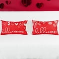 thumbnail image 2 of Valentine''s Day Throw Pillow Covers 12x20 Set of 2 Farmhouse Hello Valentines Heart Rose Decorations Outdoor Red Patio Cushion Cover for Sofa Couch Home Bed, 2 of 6