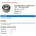thumbnail image 2 of Front Wheel Bearing - Compatible with 1992 - 1996 Honda Prelude 1993 1994 1995, 2 of 2