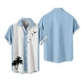 thumbnail image 2 of ZCFZJW Sales Hawaiian Bowling Shirts for Men Short Sleeve Button Down Shirt Casual Tropical Print Beach Summer Holiday Gifts T Shirts with Pocket Z02-Light Blue XXL, 2 of 4