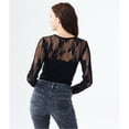 thumbnail image 2 of Aeropostale Blusa ajustada de encaje para mujer, negro, extragrande, 2 of 2