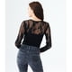 thumbnail image 2 of Blusa Ajustada de Encaje Aeropostale Negro Mediano, 2 of 2