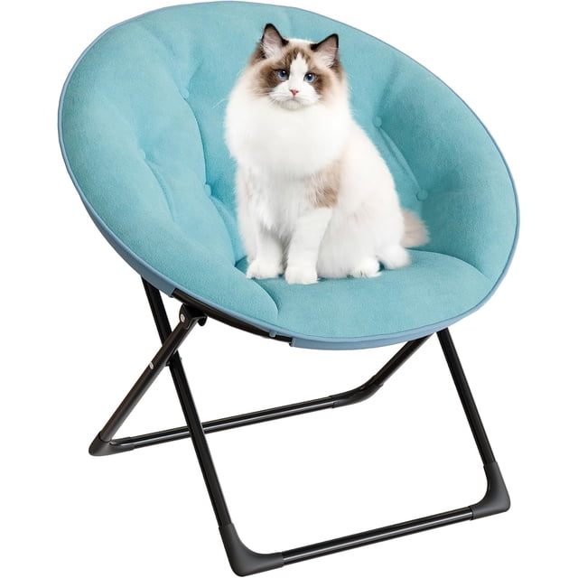 Adult saucer chair: oversized faux fur lounge chair con gold metal frame, foldable y comfy seat para dormitorio, dorm, o sala de estar (green)