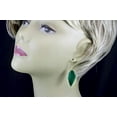 thumbnail image 5 of 14k Gold Filled Malachite Earrings Green Pointed Teardrop Large Striped Smooth Drops Simple 2 Inch Designed for Adult Women, 5 of 5