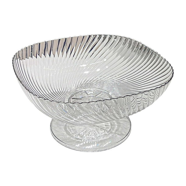 Frutero escurridor grande redondo organizador con escurridor plato de exhibición de postres para Plateado transparente