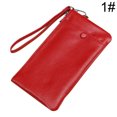 thumbnail image 2 of Wristlet Phone Purse Solid Color Portable Genuine Leather Card Wallet Zip Wallet, 2 of 10