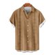 thumbnail image 4 of Blusa y camisa de manga corta con cuello vuelto Camisa casual para hombre Camisa de bolos vintage de manga corta Camisas de verano de playa cubana Camisa con botones Blusa para hombre Poliéster, 4 of 6