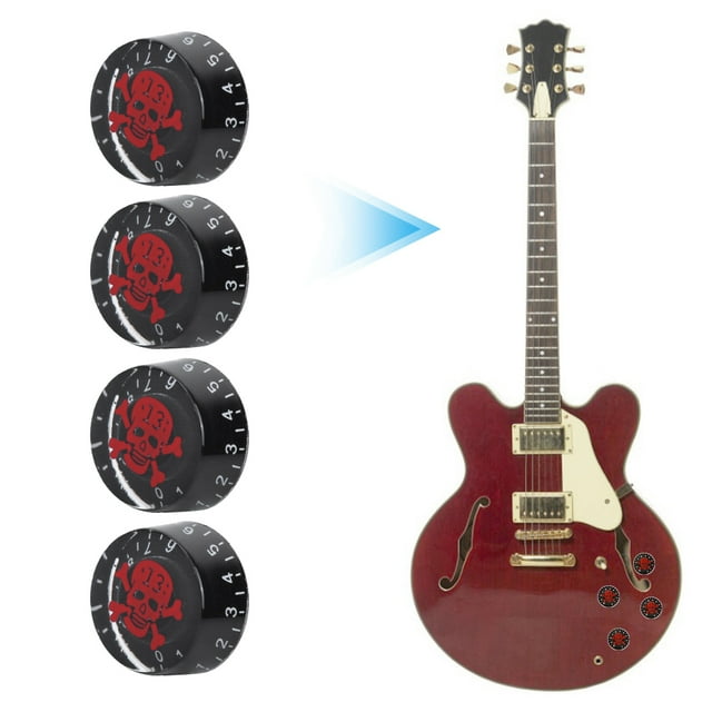Patrón de calavera ANGGREK Accesorio de Guitarra Eléctrica Rojo