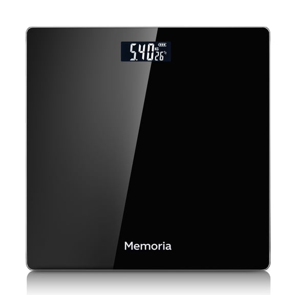 Memoria Digital Weight Scale for Body, 400 lb Bathroom Scale with 0.1 lb Precision, LCD Screen & Tempered Glass
