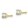 thumbnail image 2 of 14k 1/5 carat total weight Round SI1/SI2 G H I Lab Grown Diamond Screw Back 4 Prong Stud Post Earrings 14k Yellow Gold Earrings, 2 of 2