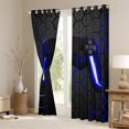thumbnail image 3 of Feelyou 3D Navy Gamepad Curtains Pack of 2 (42x84 Each) for Boy, Video Games Controller Curtains Blackout, Neon Gradient Honeycomb Bedroom Curtains, Window Curtains Decor, 3 of 6