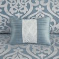 thumbnail image 4 of Cotton Bedding Set 8 Piece Jacquard Comforter Set Aqua/Silver Cal King,Bed In A Bag, 4 of 16