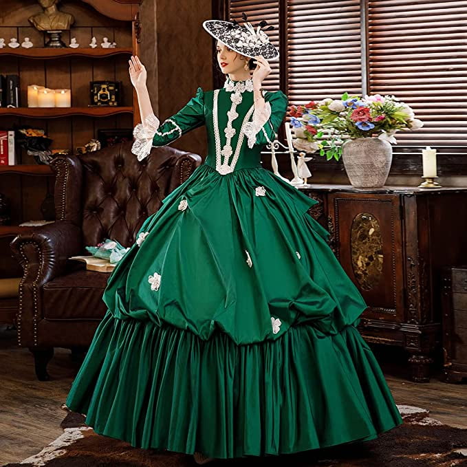 marie antoinette green dress Mint Green Floral Ruffle Skirt main image 1