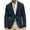 Navy, variant on Men's Casual Suede Blazer, Slim-Fit Single-Breasted Winter Jacket, Dark Green, L