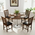 thumbnail image 4 of Gymax Wooden Dining Chair Set of 4 w/Rubber Wood Frame & Padded Seat & Curved Back Brown, 4 of 8