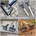 thumbnail image 3 of Hand Tools Agricultural Rake Hoe Landscape Rake Rakes for Lawns Garden Cultivator Iron Rake Small Rake with Handle, 3 of 6
