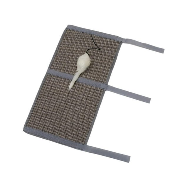 Alfombrilla rascadora para gatos, almohadilla rascadora para gatos, fácil de instalar, con cuerda de algodón de juguete para ratón 25x65cm