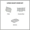 thumbnail image 3 of Home Essence Jane 6 Piece Cotton Printed Duvet Cover Set Grey/Yellow King/Cal King, 3 of 10