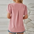 thumbnail image 6 of ZyeKqe Dressy Casual Tops for Women Petal Sleeve Shirts Casual V Neck T Shirts Dotted Business Work Office Blouses, 6 of 6