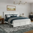 thumbnail image 1 of Charlotte King Wood Low Profile Platform Bed with Matching Footboard in White, 1 of 13