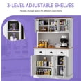 thumbnail image 5 of Joywind Freestanding Kitchen Hutch with Charging Station, Storage Drawers, and Adjustable Shelves - Perfect Pantry Cabinet, 71.2 in(White), 5 of 6