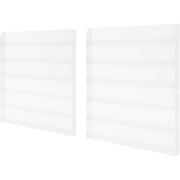 Miumaeov 2 Pack Wall-Mounted Nail Polish Shelf Organizer, 6-Tier Clear Acrylic Nail Polish Rack,Floating Dispaly Shlef,for Nail Salon,Easy to Install